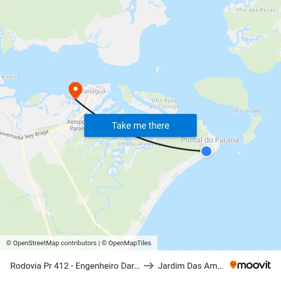 Rodovia Pr 412 - Engenheiro Darci Gomes De Morais, 209 to Jardim Das Américas-Curitiba map