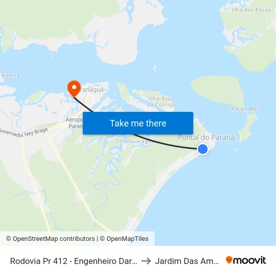 Rodovia Pr 412 - Engenheiro Darci Gomes De Morais, 210 to Jardim Das Américas-Curitiba map