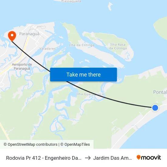 Rodovia Pr 412 - Engenheiro Darci Gomes De Morais, 62 to Jardim Das Américas-Curitiba map