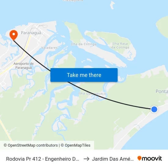 Rodovia Pr 412 - Engenheiro Darci Gomes De Morais to Jardim Das Américas-Curitiba map