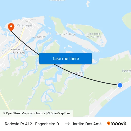 Rodovia Pr 412 - Engenheiro Darci Gomes De Morais to Jardim Das Américas-Curitiba map