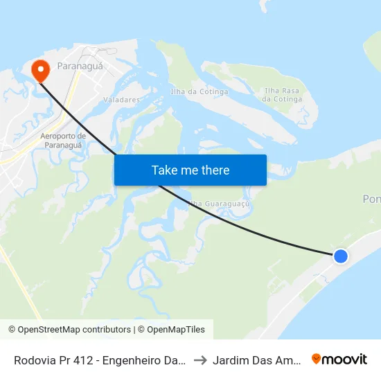 Rodovia Pr 412 - Engenheiro Darci Gomes De Morais, 37 to Jardim Das Américas-Curitiba map