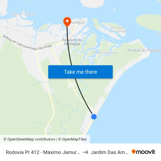 Rodovia Pr 412 - Máximo Jamur - Marco 01 - Jd. Monções to Jardim Das Américas-Curitiba map