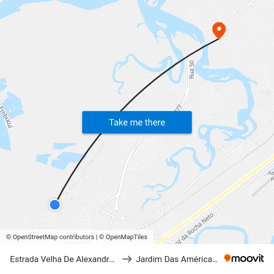 Estrada Velha De Alexandra - Brf Sadia to Jardim Das Américas-Curitiba map