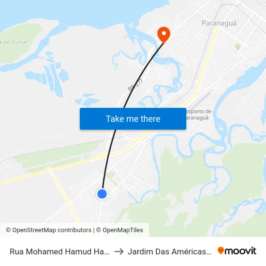 Rua Mohamed Hamud Hamud, 246 to Jardim Das Américas-Curitiba map