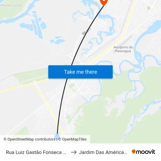 Rua Luiz Gastão Fonseca Correa, 219 to Jardim Das Américas-Curitiba map