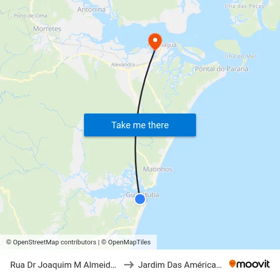 Rua Dr Joaquim M Almeida Torre, 157 to Jardim Das Américas-Curitiba map