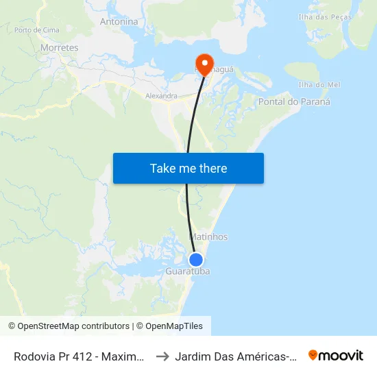 Rodovia Pr 412 - Maximo Jamur to Jardim Das Américas-Curitiba map