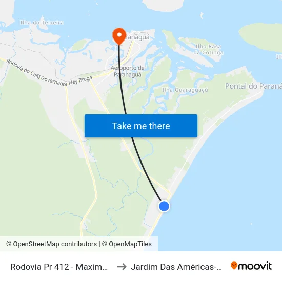 Rodovia Pr 412 - Maximo Jamur to Jardim Das Américas-Curitiba map