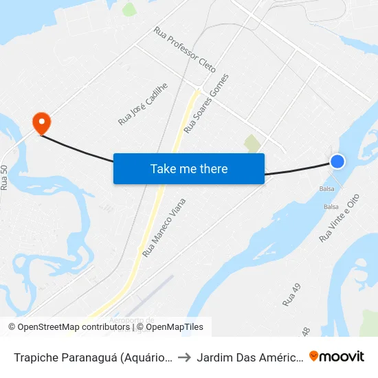 Trapiche Paranaguá (Aquário De Paranaguá) to Jardim Das Américas-Curitiba map