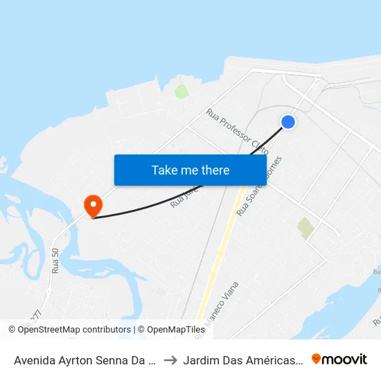 Avenida Ayrton Senna Da Silva, 124 to Jardim Das Américas-Curitiba map