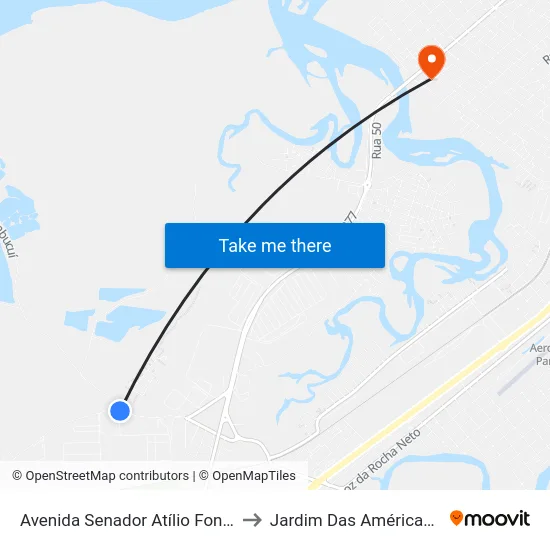 Avenida Senador Atílio Fontana, 1809 to Jardim Das Américas-Curitiba map