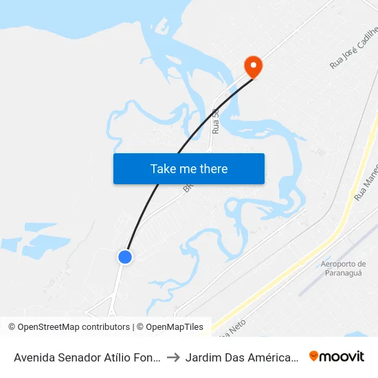 Avenida Senador Atílio Fontana, 2858 to Jardim Das Américas-Curitiba map