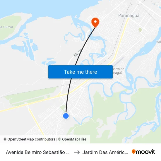 Avenida Belmiro Sebastião Marques, 1991 to Jardim Das Américas-Curitiba map