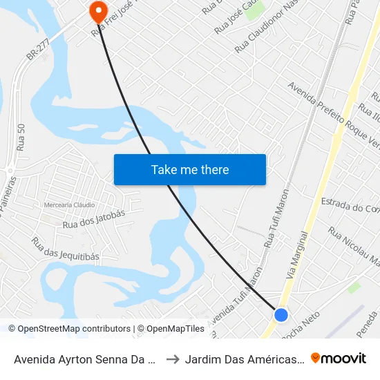 Avenida Ayrton Senna Da Silva, 1984 to Jardim Das Américas-Curitiba map