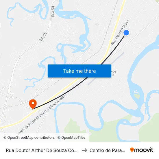 Rua Doutor Arthur De Souza Costa, 1269 to Centro de Paranaguá map