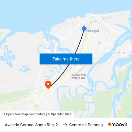 Avenida Coronel Santa Rita, 253 to Centro de Paranaguá map