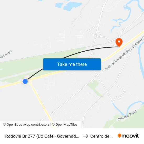 Rodovia Br 277 (Do Café - Governador Ney Braga) Trevo Pr 508 to Centro de Paranaguá map