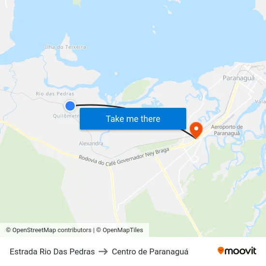 Estrada Rio Das Pedras to Centro de Paranaguá map