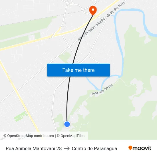 Rua Anibela Mantovani 28 to Centro de Paranaguá map