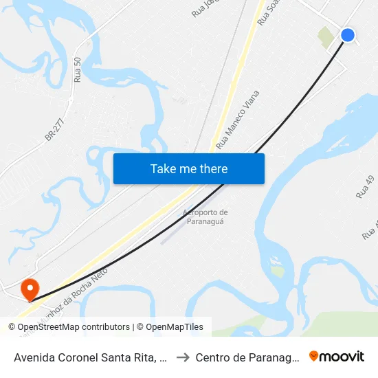 Avenida Coronel Santa Rita, 97 to Centro de Paranaguá map