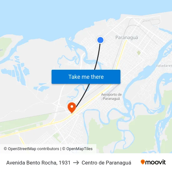 Avenida Bento Rocha, 1931 to Centro de Paranaguá map