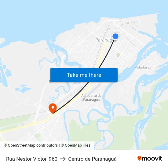 Rua Nestor Víctor, 960 to Centro de Paranaguá map