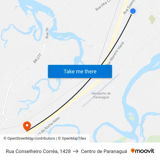 Rua Conselheiro Corrêa, 1428 to Centro de Paranaguá map