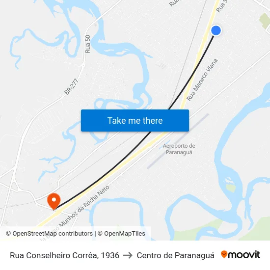 Rua Conselheiro Corrêa, 1936 to Centro de Paranaguá map