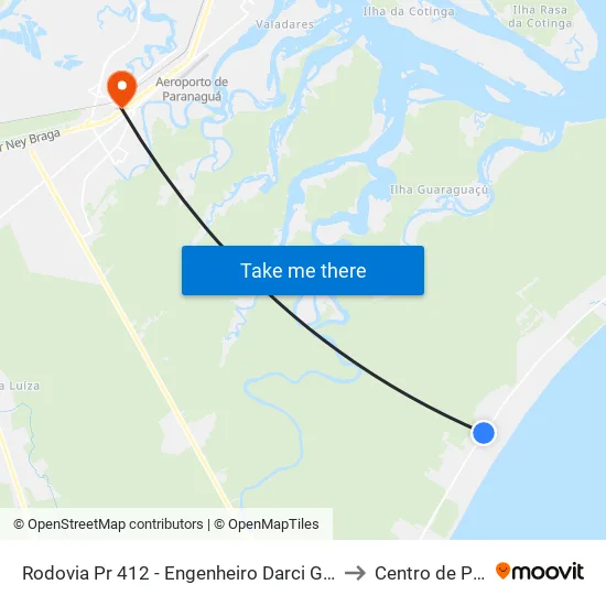 Rodovia Pr 412 - Engenheiro Darci Gomes De Morais, 7000 to Centro de Paranaguá map
