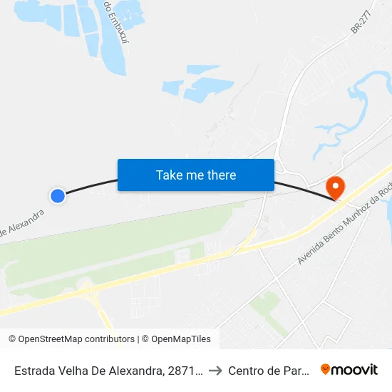 Estrada Velha De Alexandra, 2871 - Granelmar to Centro de Paranaguá map