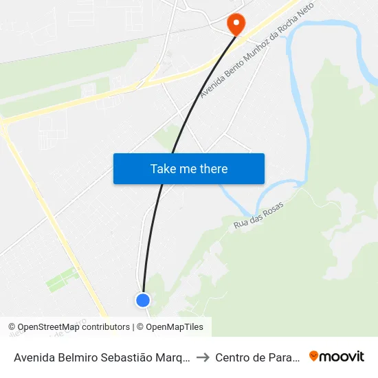 Avenida Belmiro Sebastião Marques, 3695 to Centro de Paranaguá map
