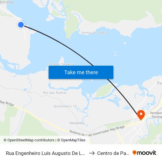 Rua Engenheiro Luís Augusto De Leão Fonseca, 671 to Centro de Paranaguá map