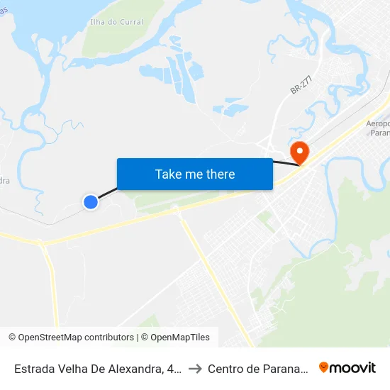 Estrada Velha De Alexandra, 4936 to Centro de Paranaguá map