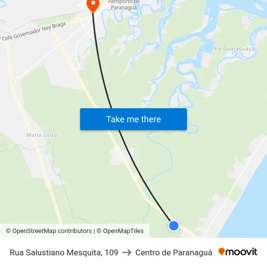 Rua Salustiano Mesquita, 109 to Centro de Paranaguá map