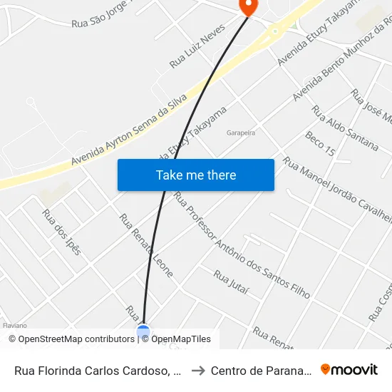 Rua Florinda Carlos Cardoso, 1042 to Centro de Paranaguá map
