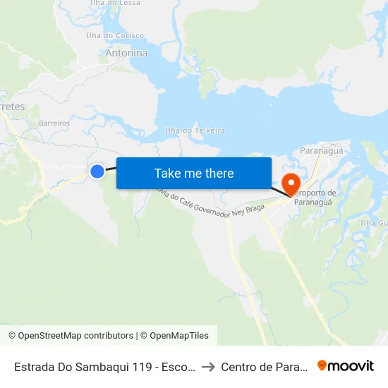 Estrada Do Sambaqui 119 - Escola Martha to Centro de Paranaguá map