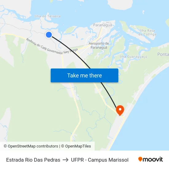 Estrada Rio Das Pedras to UFPR - Campus Marissol map