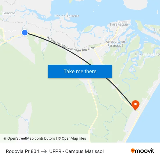 Rodovia Pr 804 to UFPR - Campus Marissol map