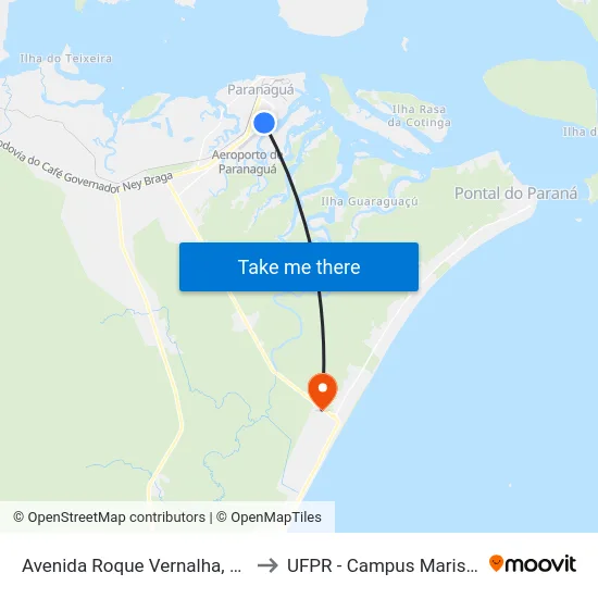 Avenida Roque Vernalha, 263 to UFPR - Campus Marissol map