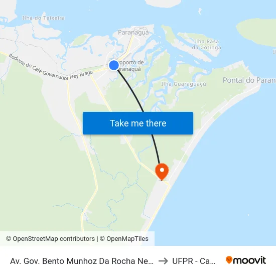 Av. Gov. Bento Munhoz Da Rocha Neto 3133 - Paróquia São João Batista to UFPR - Campus Marissol map