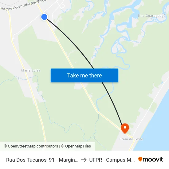Rua Dos Tucanos, 91 - Marginal Pr 407 to UFPR - Campus Marissol map