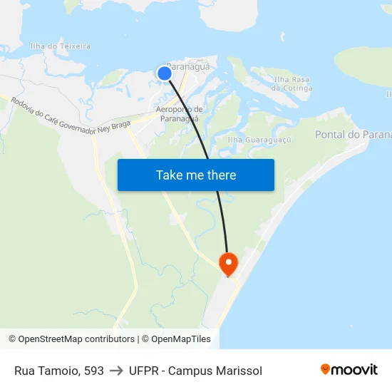 Rua Tamoio, 593 to UFPR - Campus Marissol map