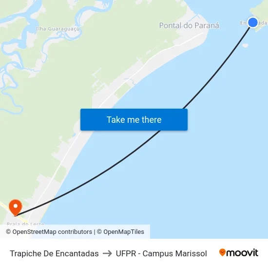 Trapiche De Encantadas to UFPR - Campus Marissol map