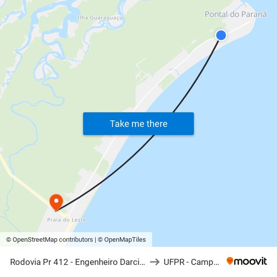 Rodovia Pr 412 - Engenheiro Darci Gomes De Morais, 792 to UFPR - Campus Marissol map