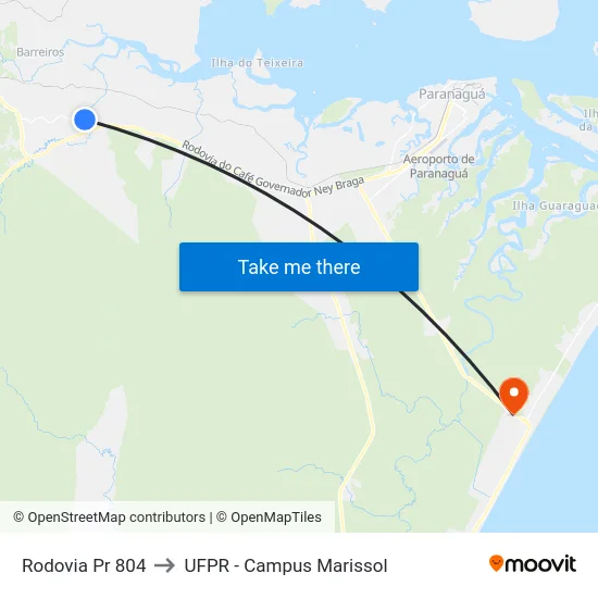 Rodovia Pr 804 to UFPR - Campus Marissol map