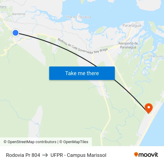 Rodovia Pr 804 to UFPR - Campus Marissol map
