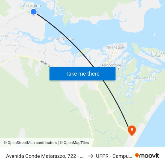 Avenida Conde Matarazzo, 722 - Buganvil Restaurante to UFPR - Campus Marissol map