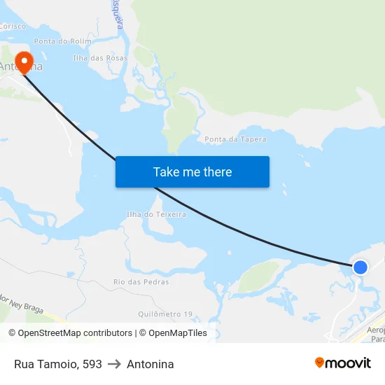Rua Tamoio, 593 to Antonina map