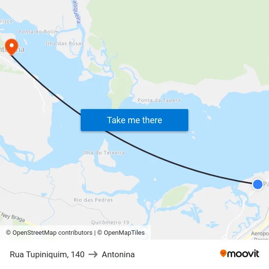Rua Tupiniquim, 140 to Antonina map